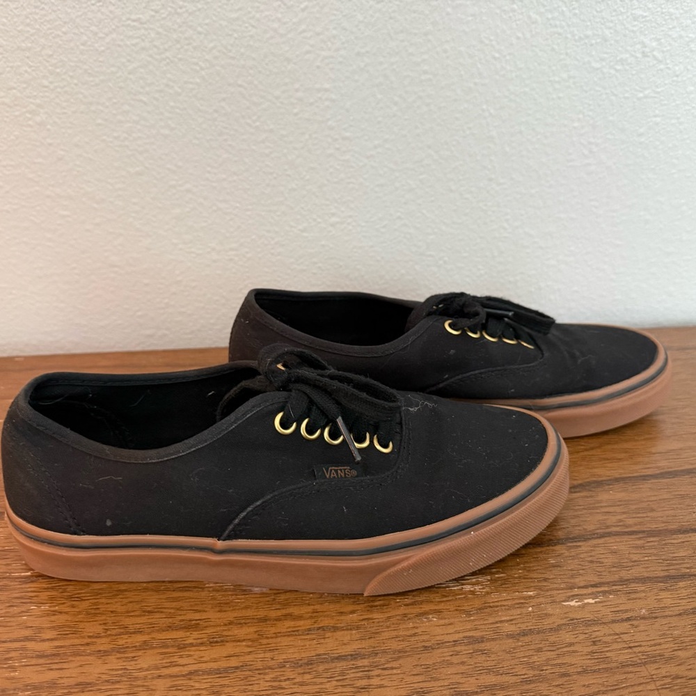 Vans Black Canvas Sneakers with Gum Outsole